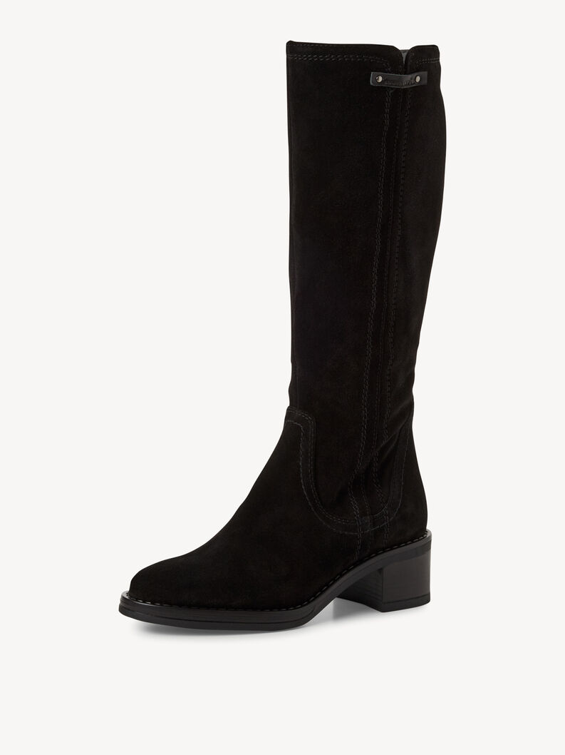 Bottes en cuir - noir, BLACK, hi-res