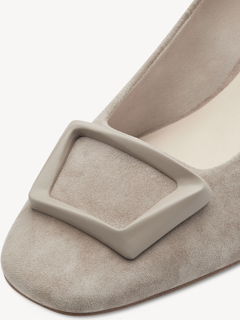 Leren Pumps - beige, TAUPE SUEDE, hi-res