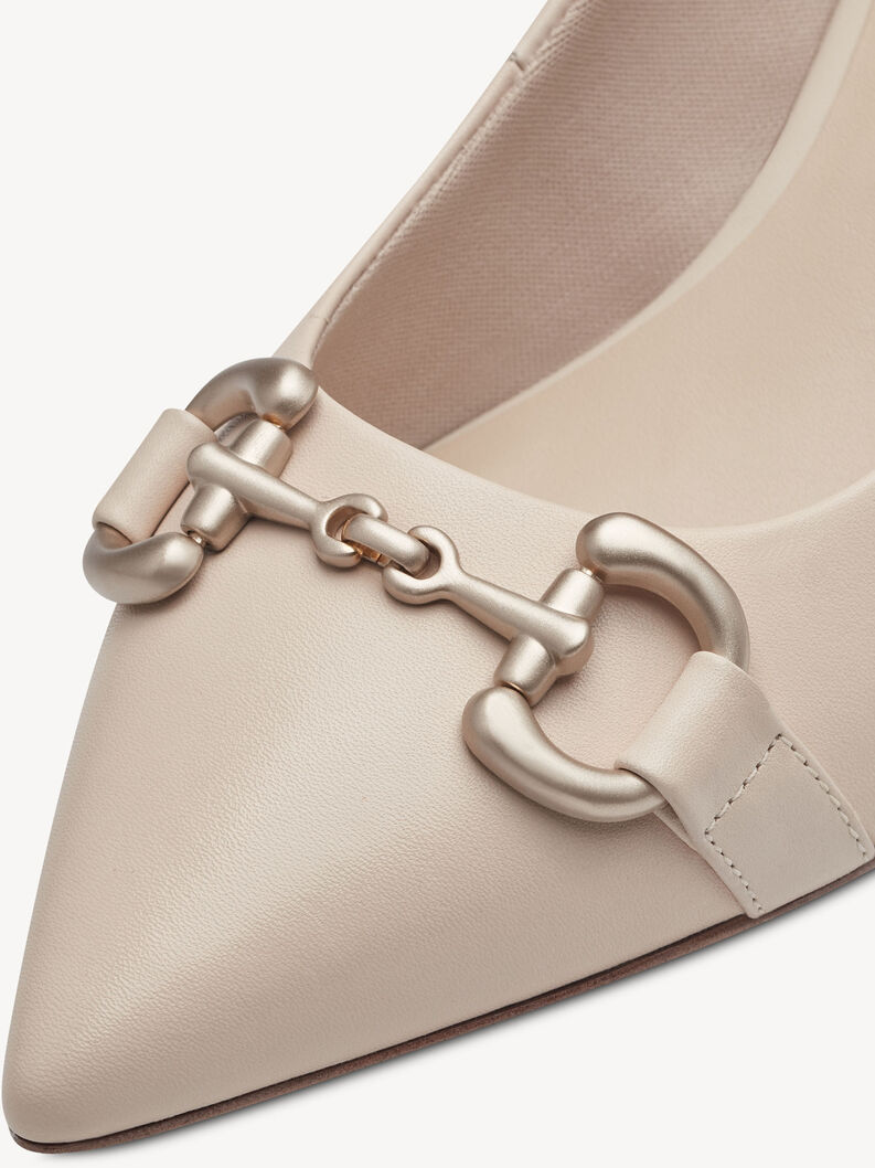 Escarpin en cuir - beige, IVORY, hi-res