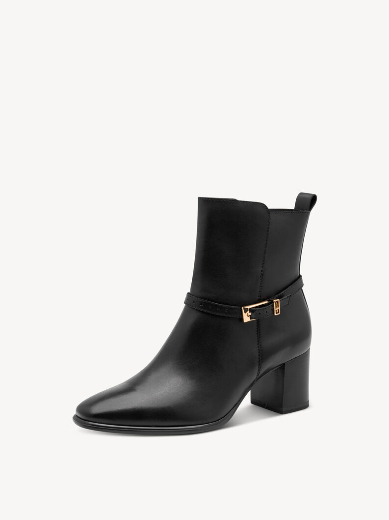 Leather Bootie - black, BLACK, hi-res