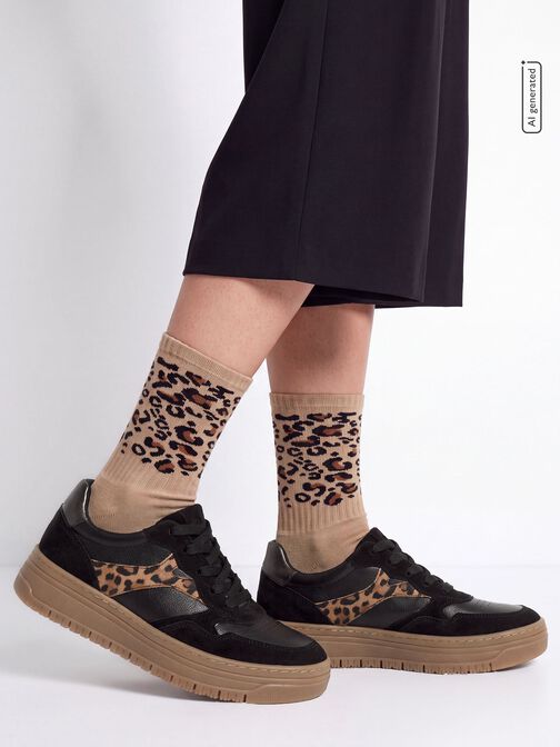Sneaker, BLACK/LEOPARD, hi-res