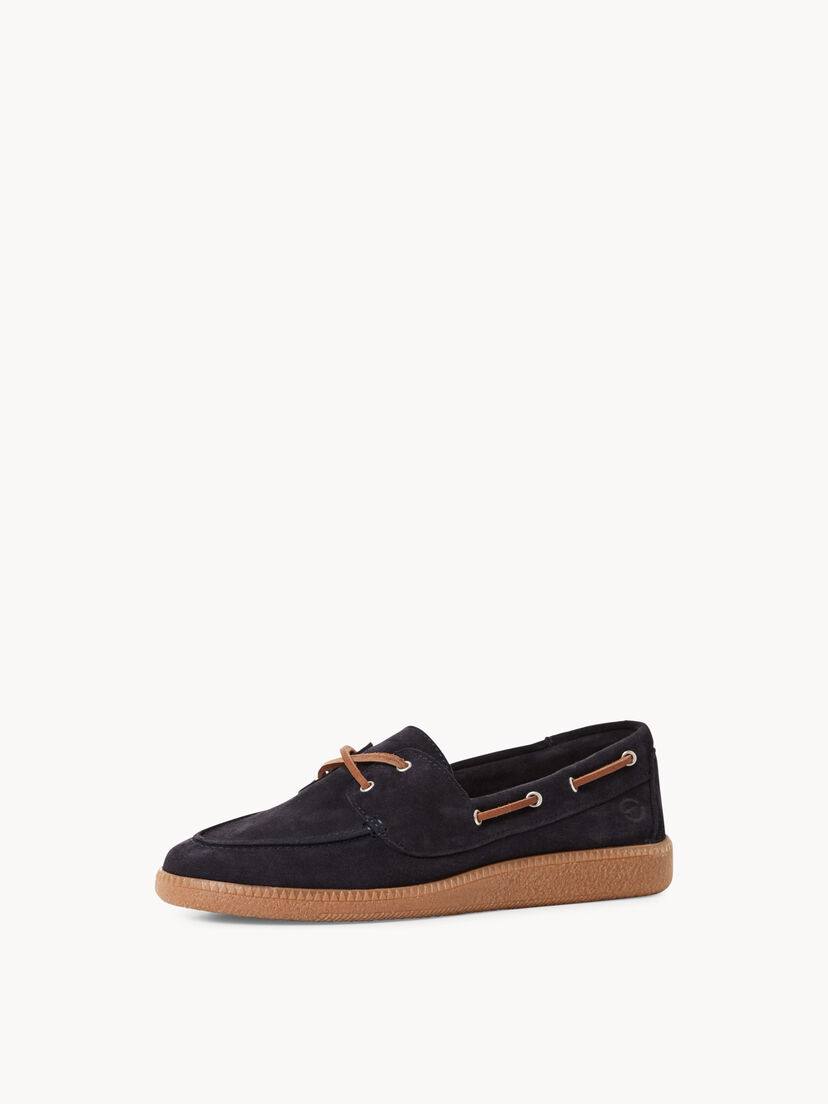 Leren Mocassin - blauw, NAVY, hi-res