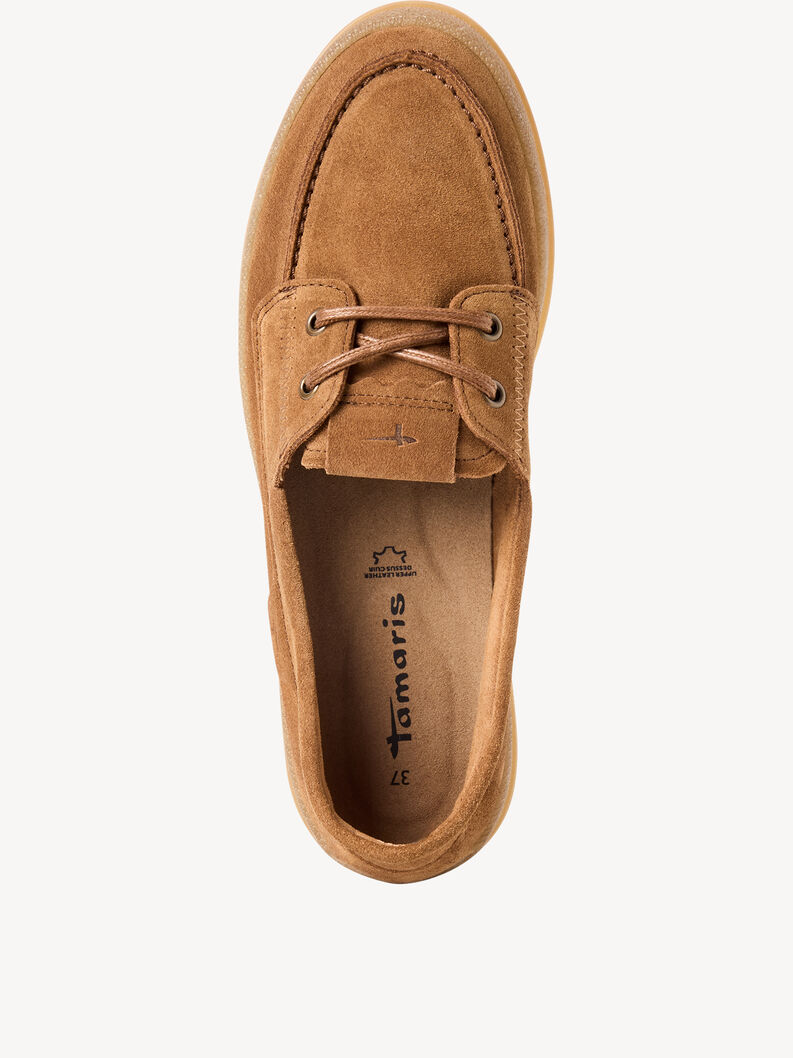 Leather Moccasin - brown, COGNAC, hi-res