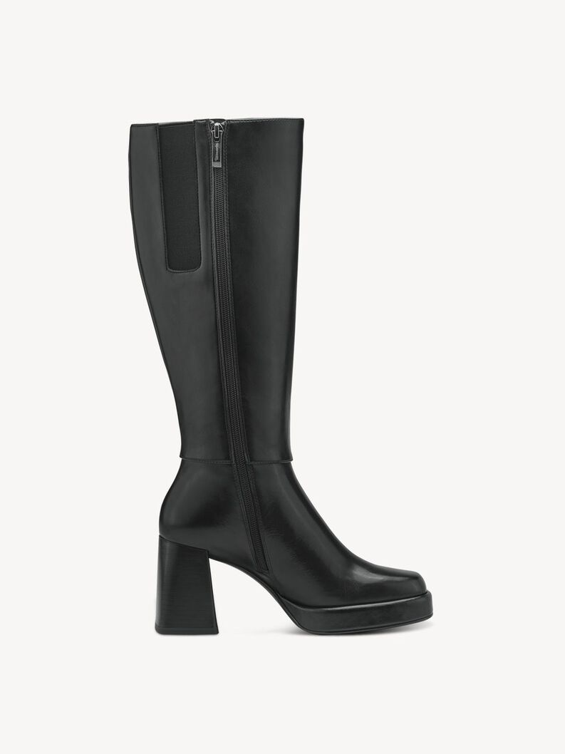 Lederstiefel - schwarz, BLACK, hi-res