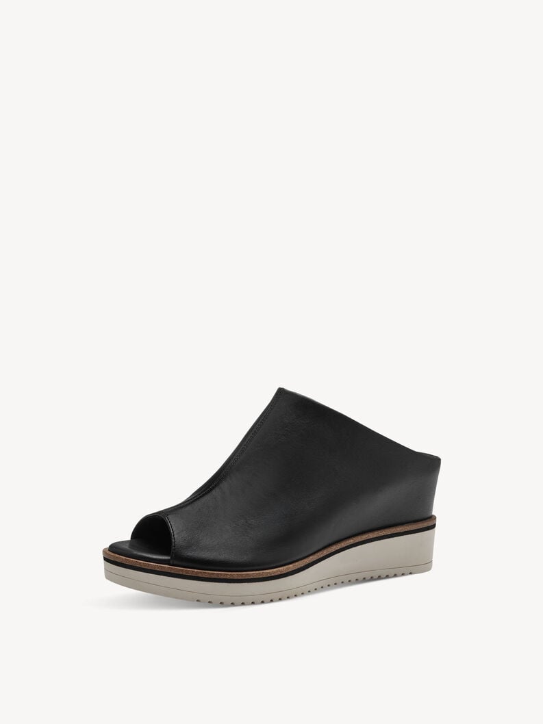 Leather Mule - black, BLACK, hi-res