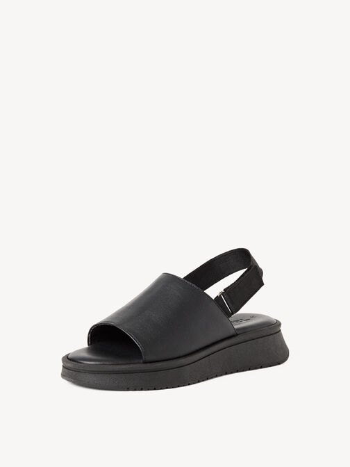 Sandale &agrave; talon, BLACK LEATHER, hi-res