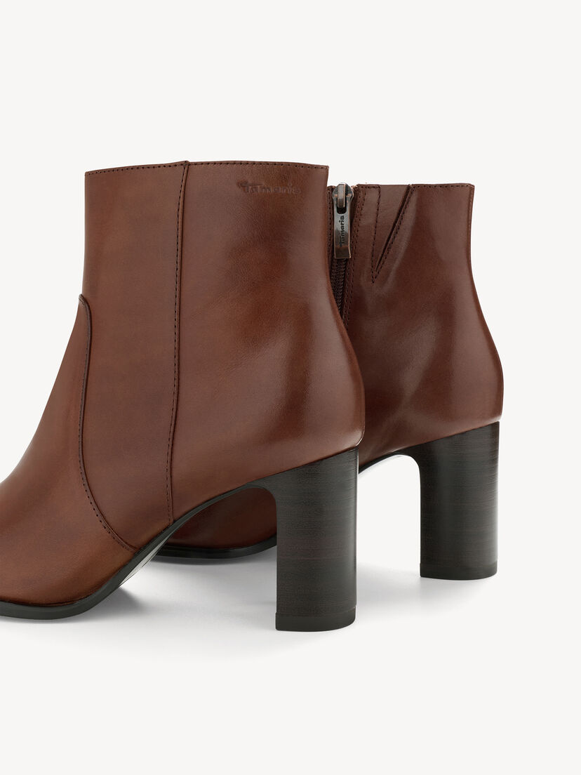 Leren Enkellaarsje - bruin, cognac, hi-res