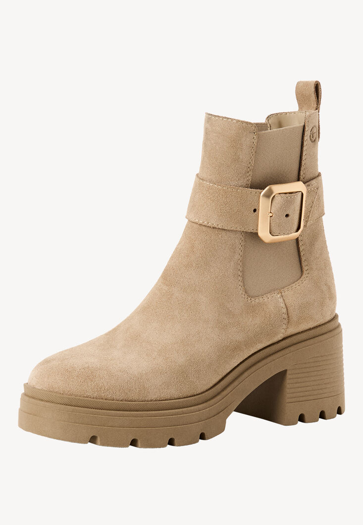 Bottine Chelsea en cuir - beige, beige, hi-res