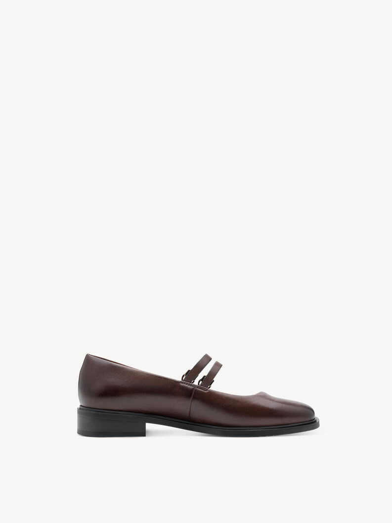 Ballerine en cuir - marron, MAHOGANY, hi-res