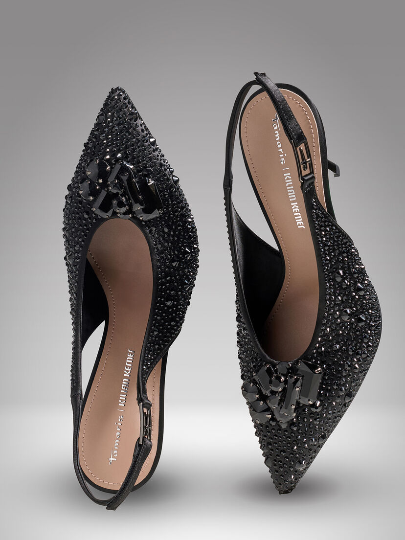 Slingpumps - zwart, BLACK, hi-res