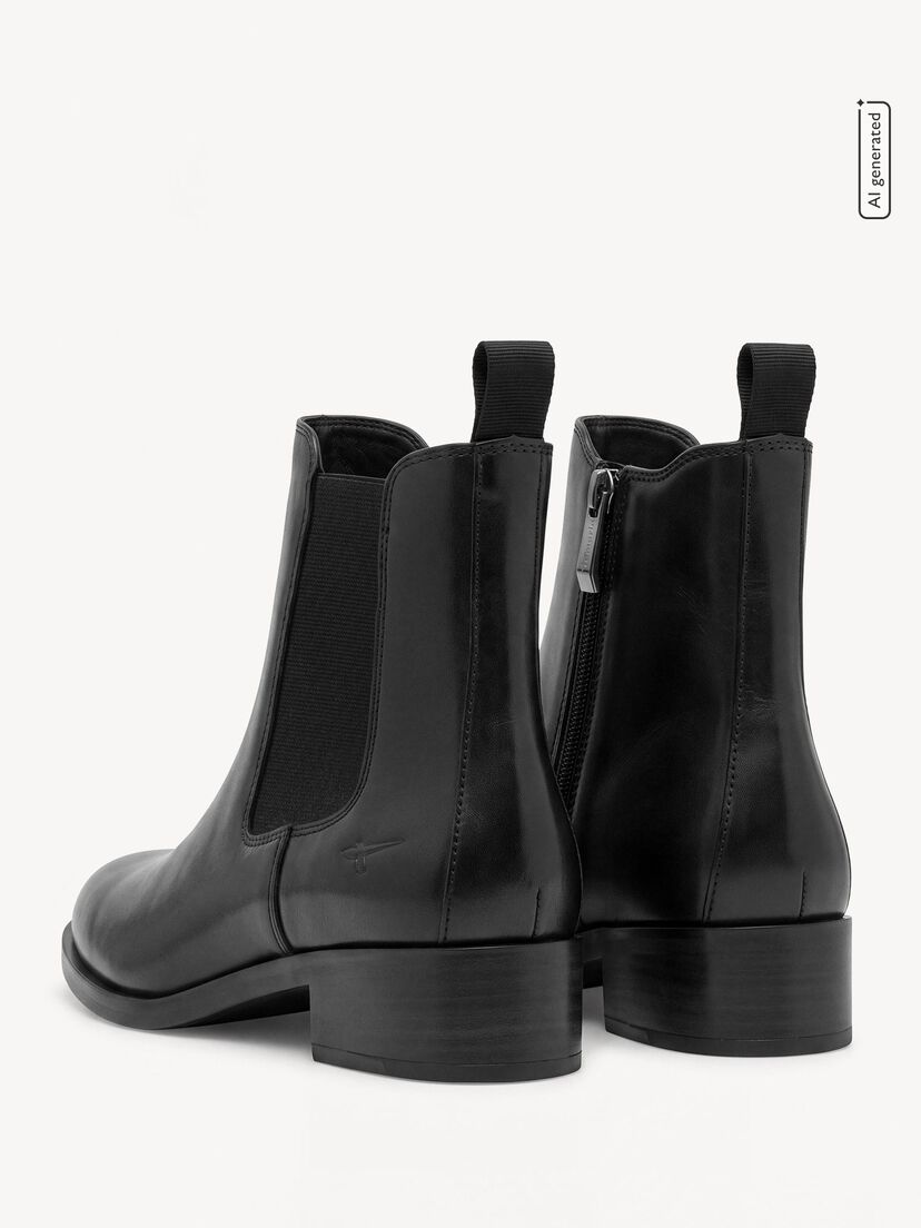Leren Chelseaboot - zwart, BLACK, hi-res