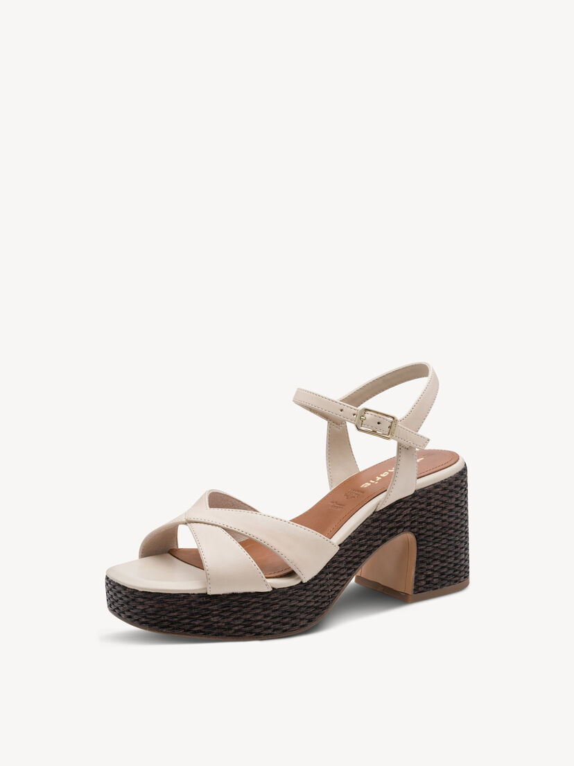 Leren Sandaaltje - beige, IVORY LEATHER, hi-res