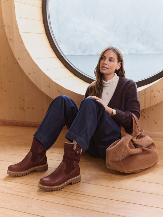 Enkellaarsje, cognac, hi-res