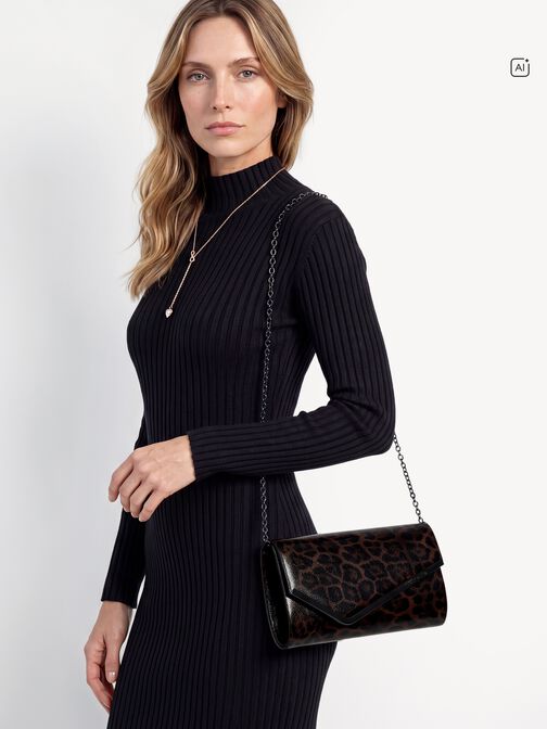 Clutch, brown, hi-res