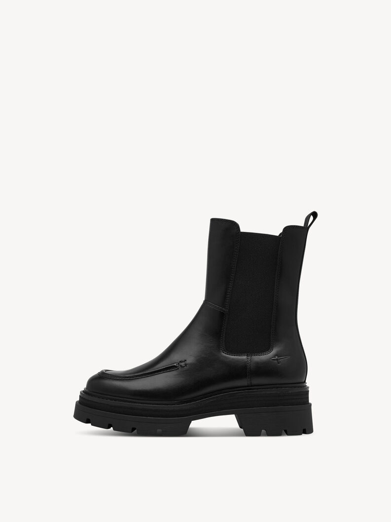 Bottine Chelsea en cuir - noir, BLACK, hi-res