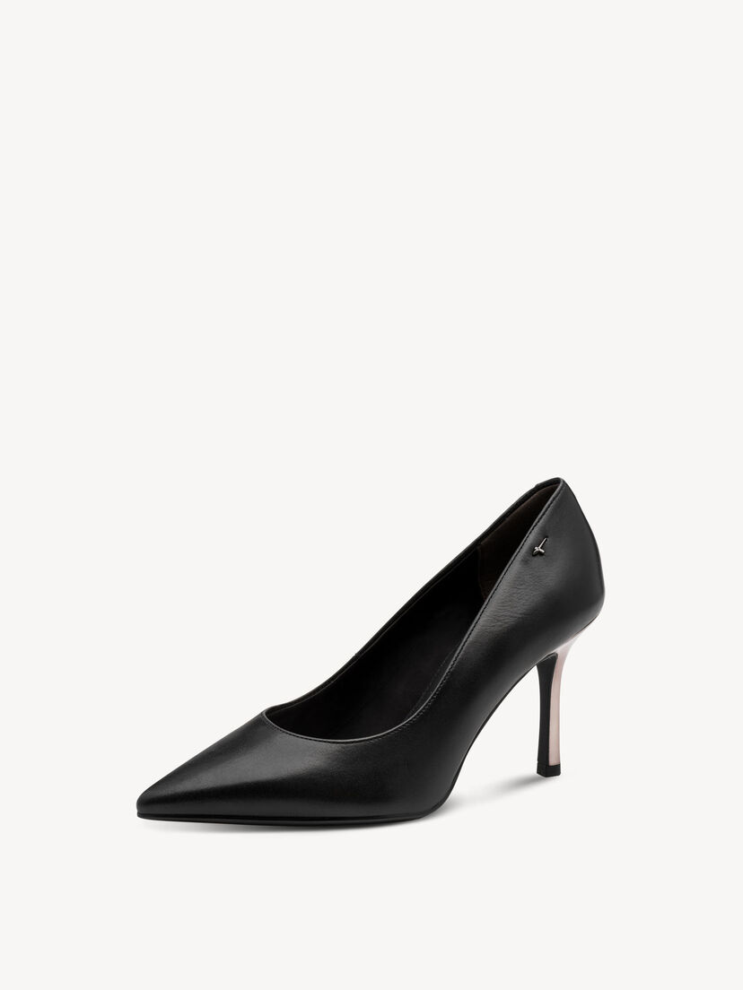 Leren Pumps - zwart, BLACK LEATHER, hi-res