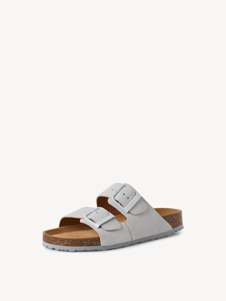 Mule en cuir - gris, LIGHT GREY, hi-res