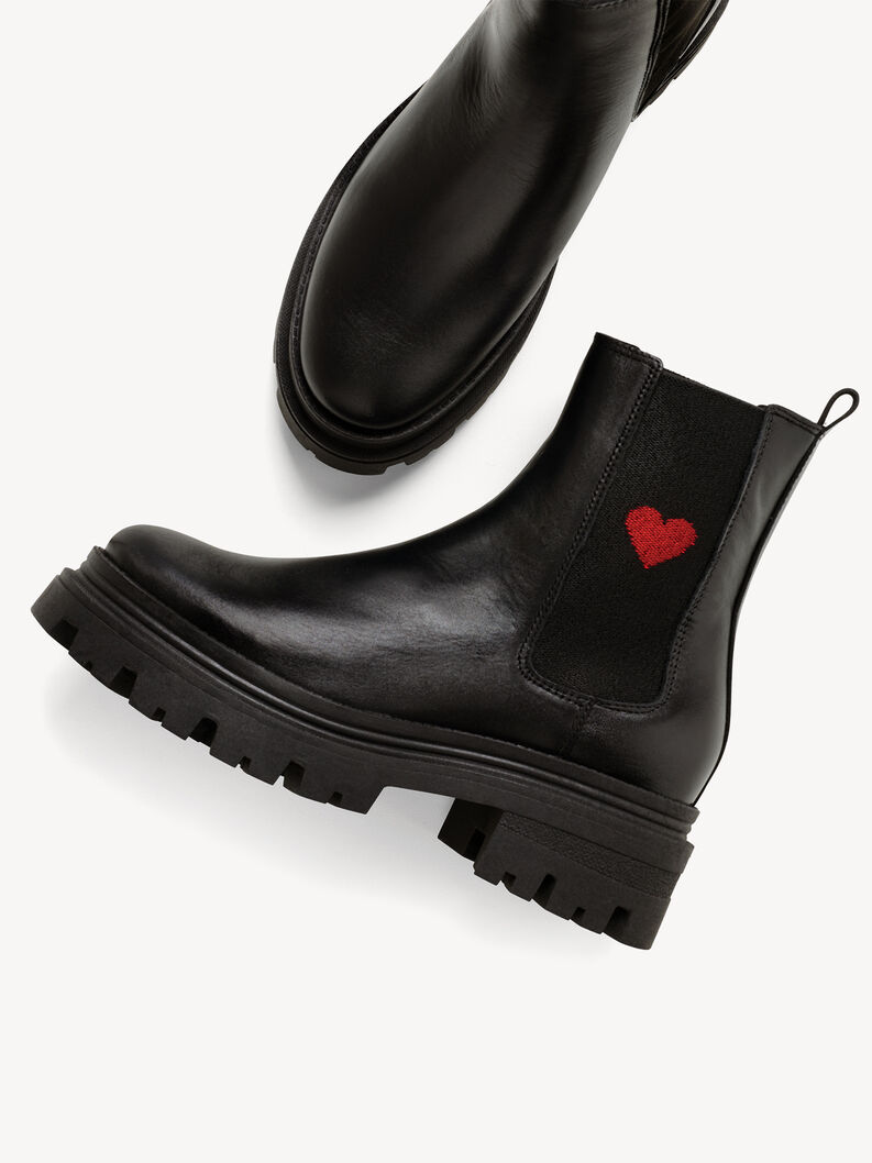 Chelsea Boot, BLACK/RED, hi-res