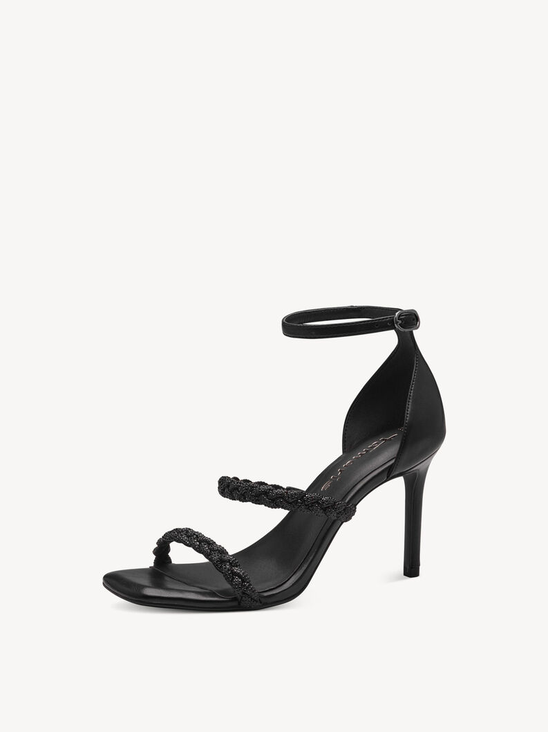 Heeled sandal - black, BLACK, hi-res