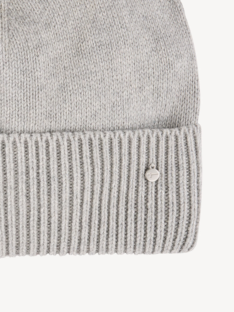 Beanie - gris, Light Grey Melange, hi-res
