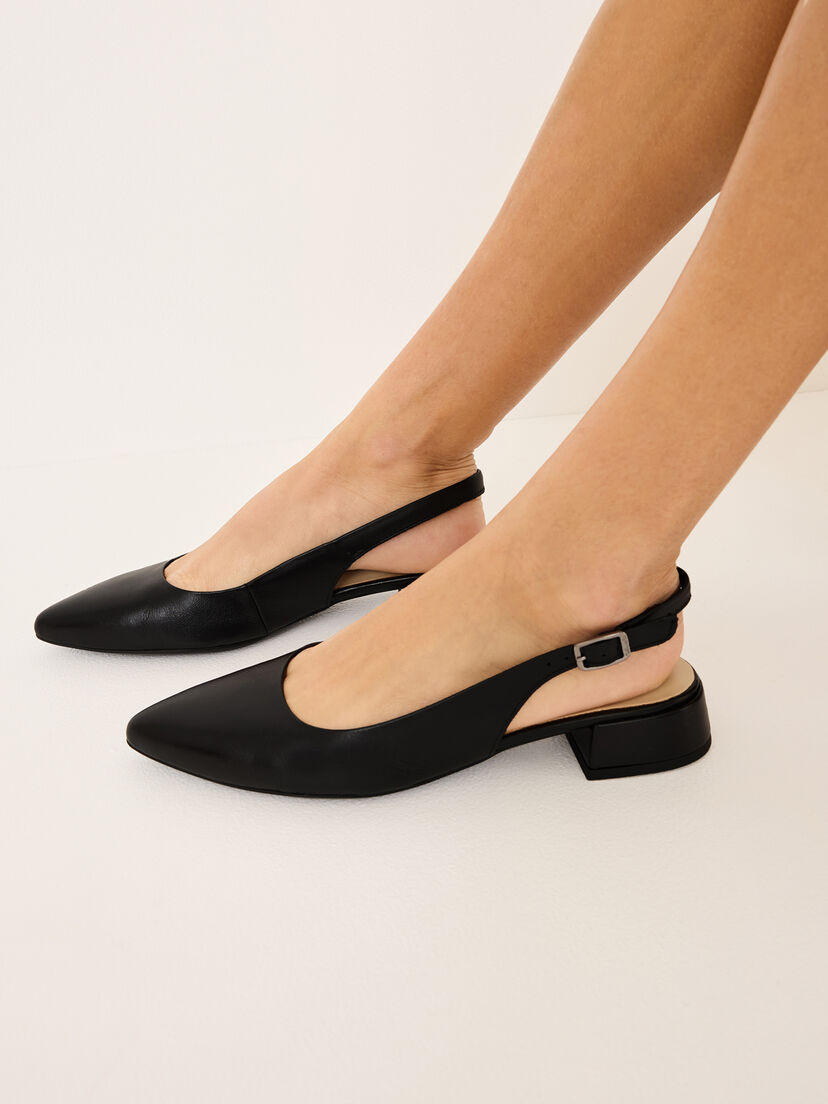 Slingpumps, BLACK LEATHER, hi-res