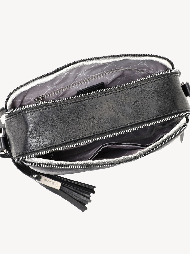 Detailansicht des Innenfachs der schwarzen Crossbody-Tasche