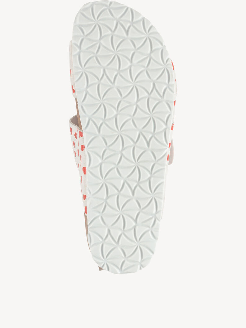 Leather Mule - white, WHITE/RED, hi-res