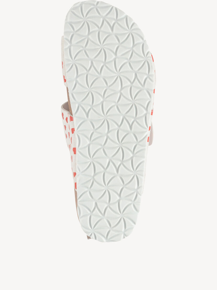 Leren Slipper - wit, WHITE/RED, hi-res