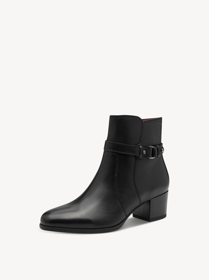 Bottine en cuir - noir, BLACK, hi-res