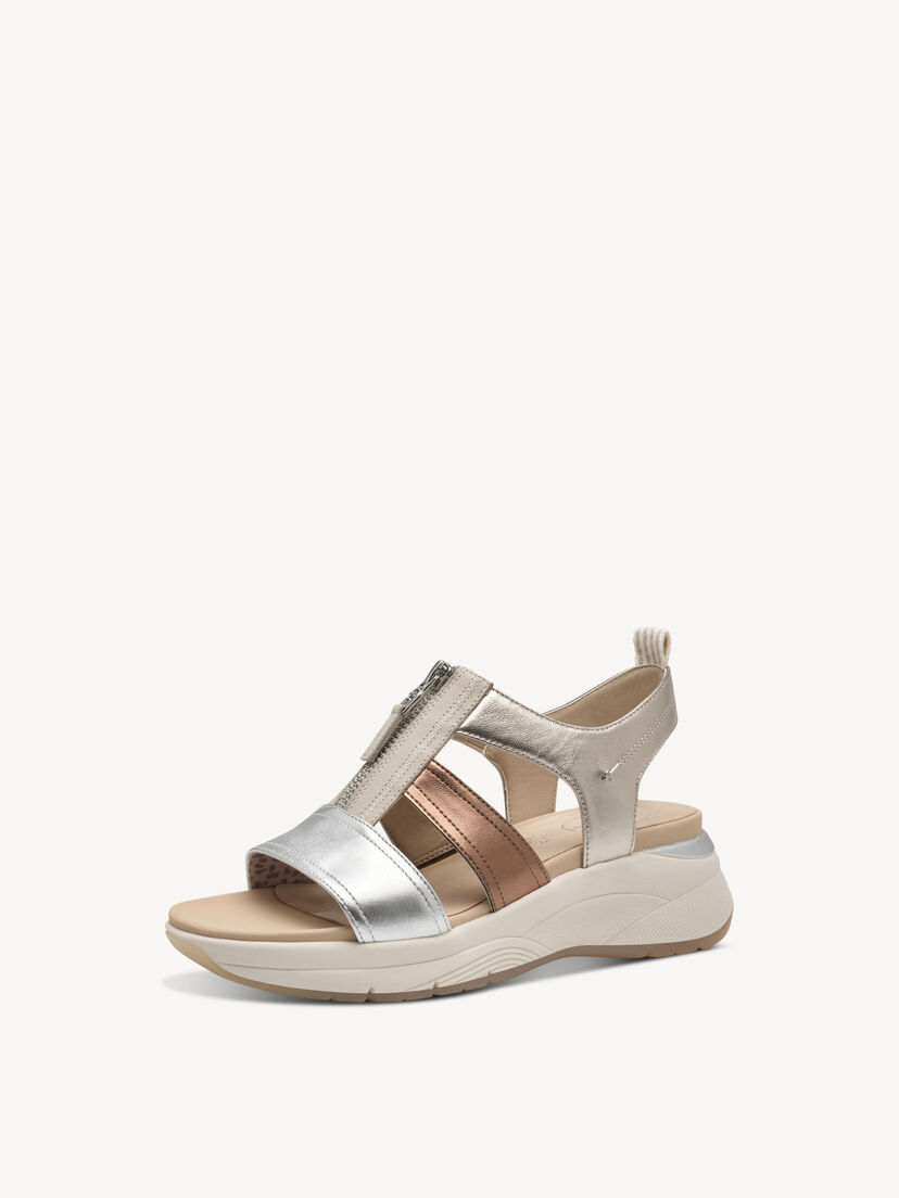 Leren Sandaal - metallic, METALLIC COMB, hi-res