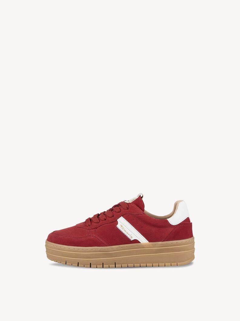 Leren Sneaker - rood, RED, hi-res