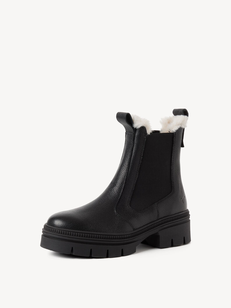 Lederstiefelette - schwarz Warmfutter, BLACK LEATHER, hi-res