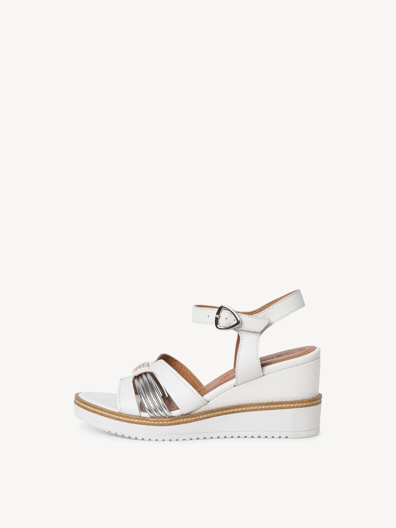 Heeled sandal - white, WHITE/SILVER, hi-res