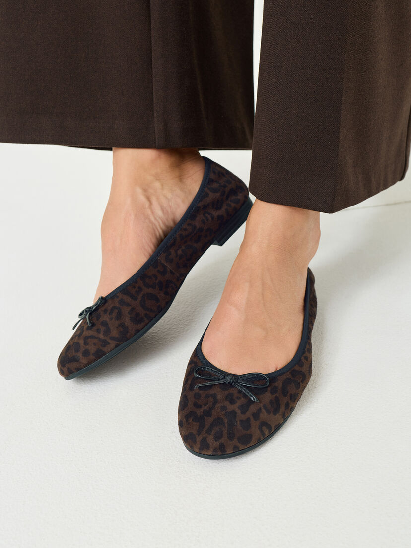 Leren Ballerina - bruin, MOCCA LEOPARD, hi-res