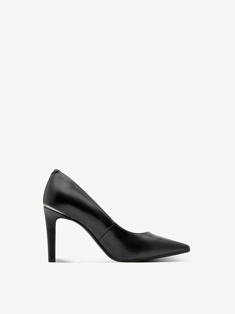 Escarpin en cuir - noir, BLACK LEATHER, hi-res