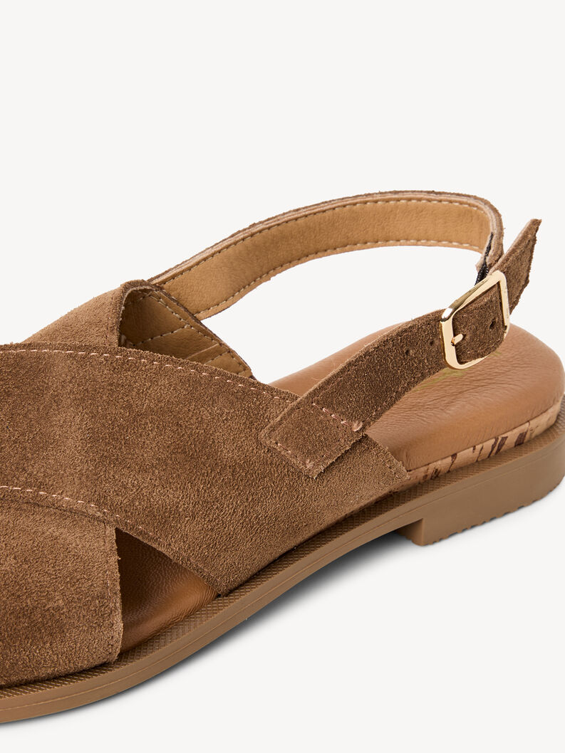 Ledersandale - braun, BROWN, hi-res