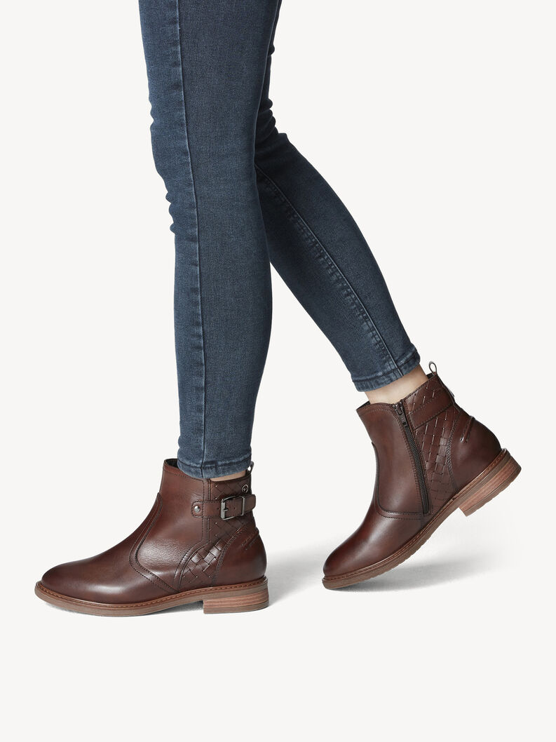 Leather Bootie - brown, MUSCAT, hi-res