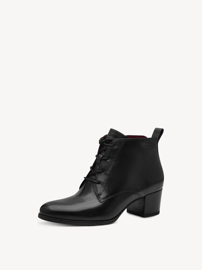 Bottine en cuir - noir, BLACK, hi-res