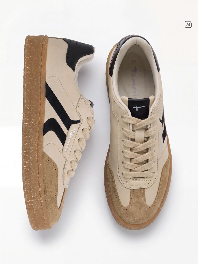 Ledersneaker - beige, BEIGE COMB, hi-res