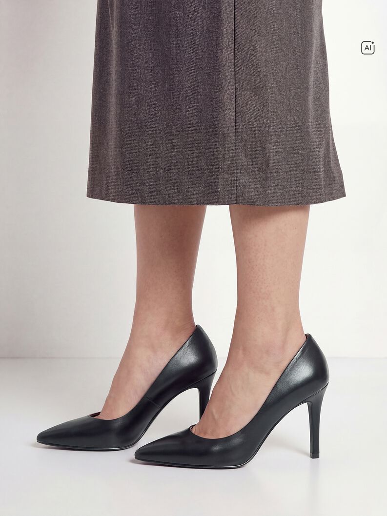 Lodičky - čern&aacute;, BLACK LEATHER, hi-res