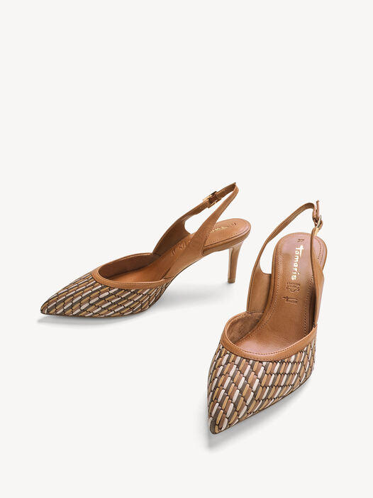 Slingpumps, COGNAC COMB, hi-res