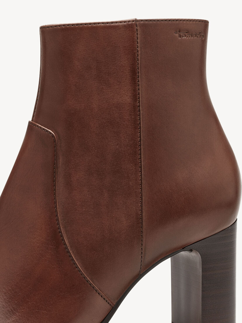 Leren Enkellaarsje - bruin, cognac, hi-res