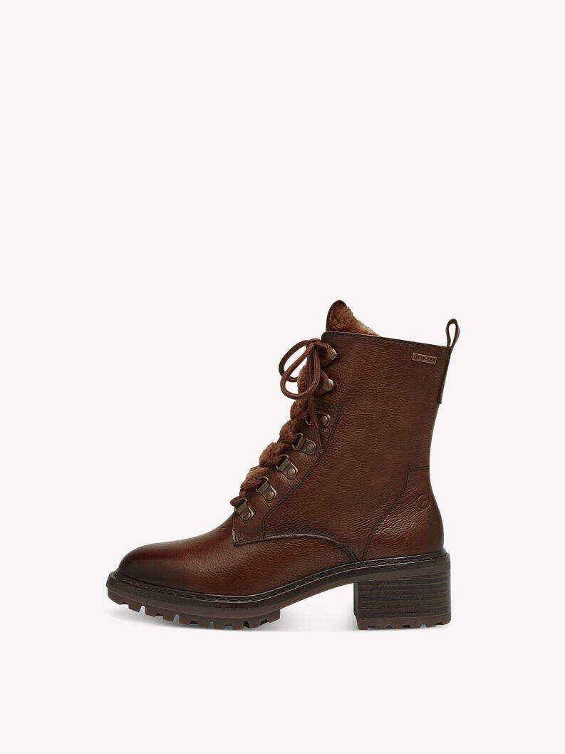 Leather Bootie - brown warm lining, COGNAC, hi-res