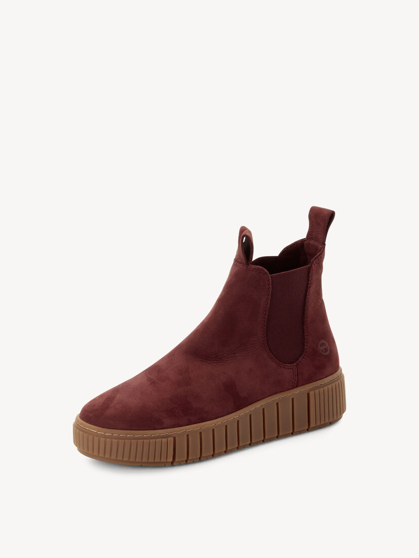 Leren Chelseaboot - rood, BORDEAUX, hi-res