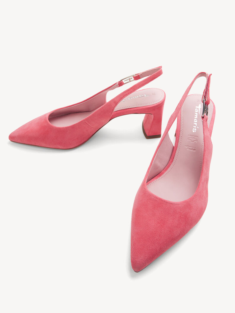 Lederslingpumps - pink, PINK, hi-res