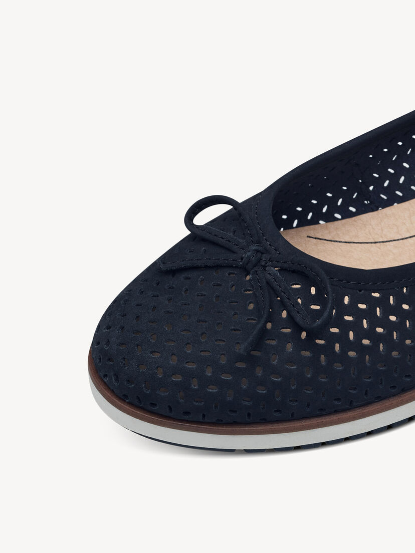 Leren Ballerina - blauw, NAVY, hi-res