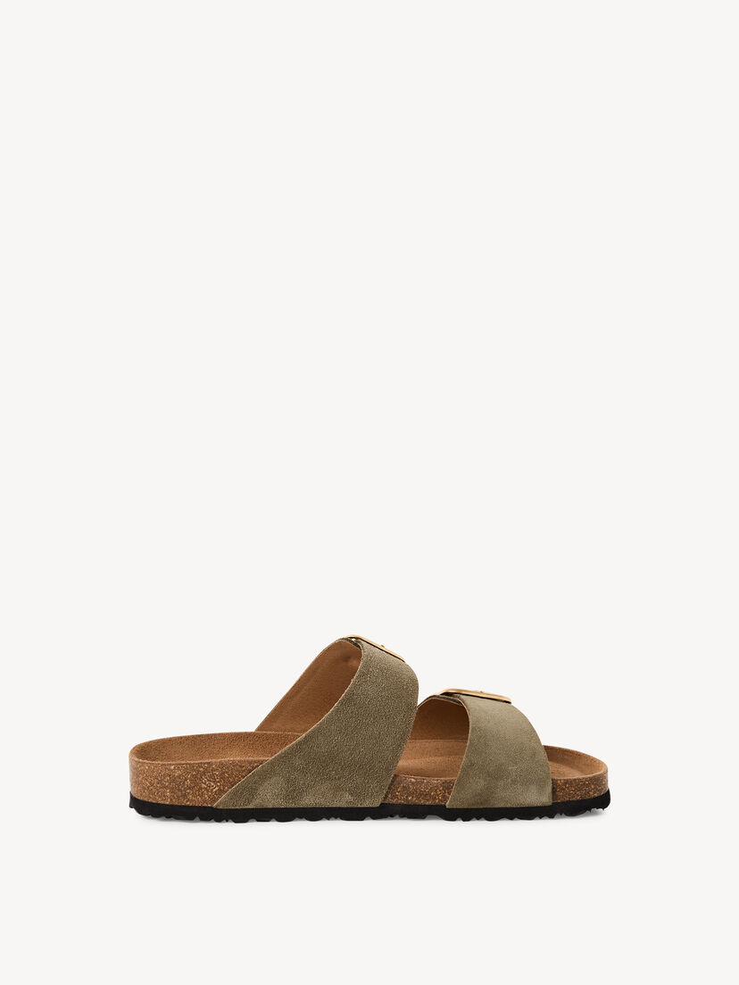 Leren Slipper - groen, OLIVE, hi-res