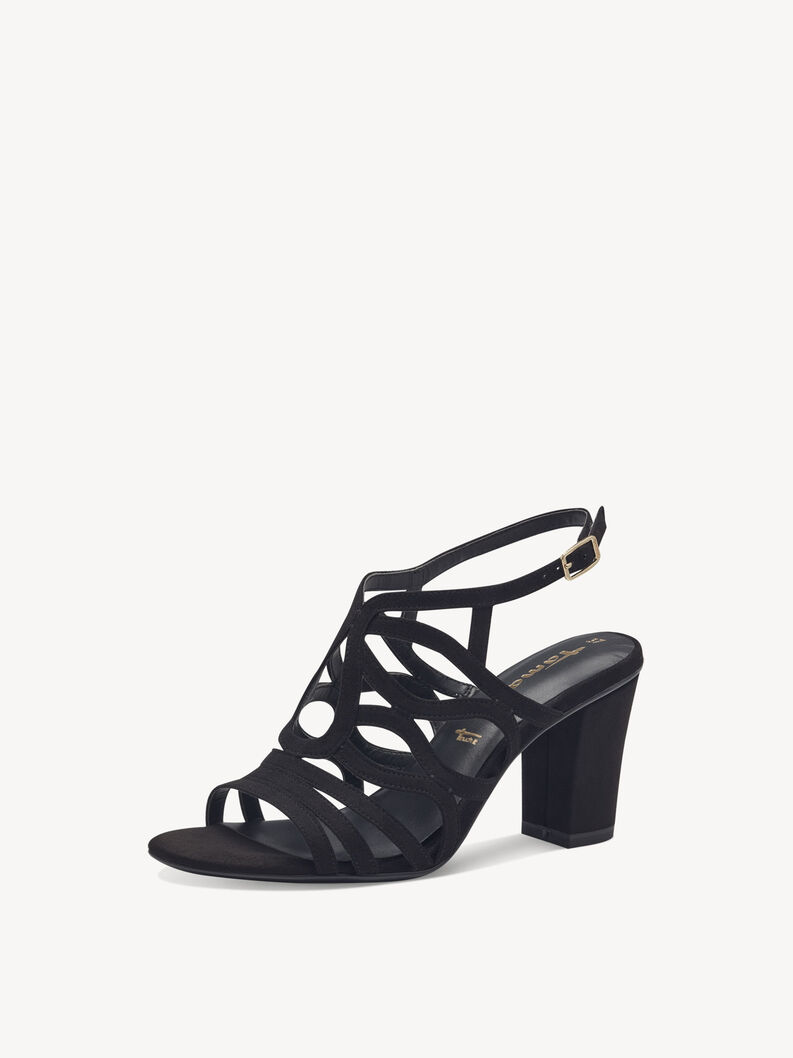 Heeled sandal - black, BLACK, hi-res