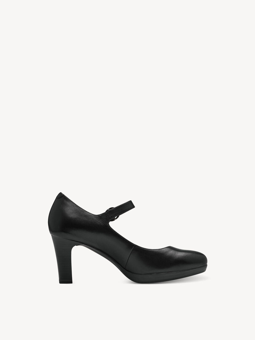 Leren Pumps - zwart, BLACK, hi-res