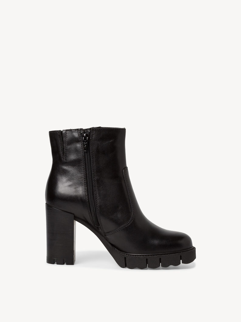 Lederstiefelette - schwarz, BLACK, hi-res